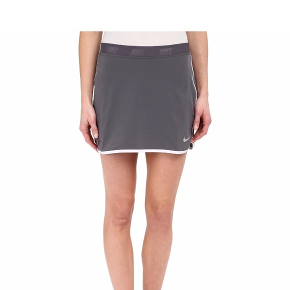 Nike Dri-Fit Gray Golf Skort size medium EUC back pocket air venting - Picture 1 of 14